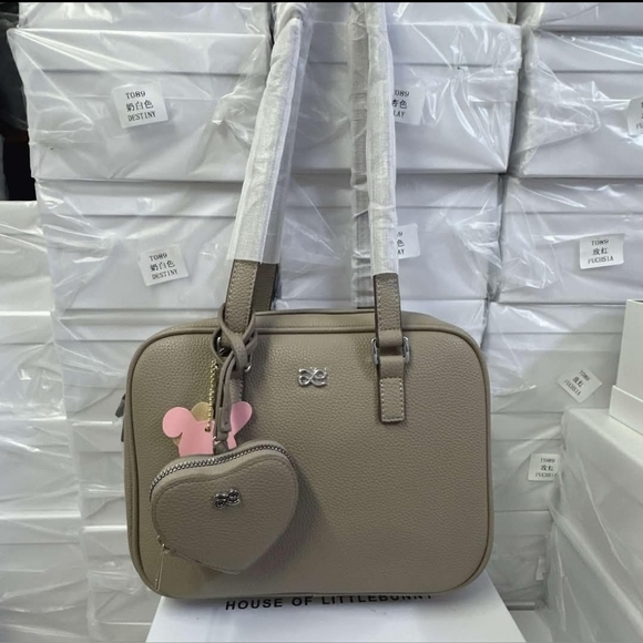 HOUSE OF LITTLE BUNNY BAG LULU WITH HEART CHARM TRUFFLE - Picture 9 of 9